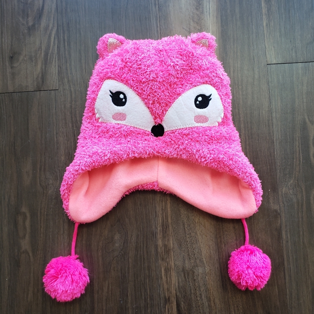 Fluffy Pink Fox Hat